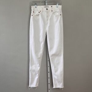Re/Done Jeans Womens High-Rise Ankle Crop Stretch White 90s Casual Beach 27